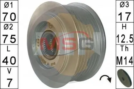 Шків генератора інерційний ZEN ZN5591