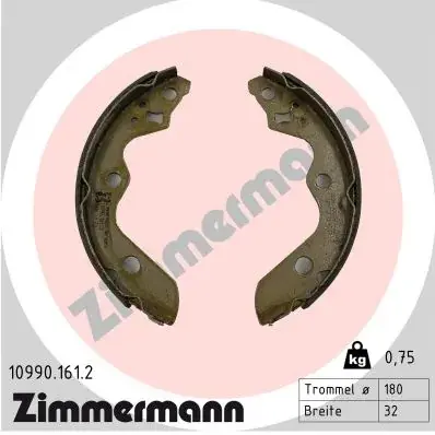 Колодки гальмівні барабанні ZIMMERMANN 109901612 (фото 1)