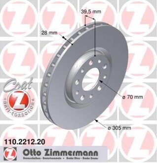 Гальмiвнi диски ZIMMERMANN 110.2212.20