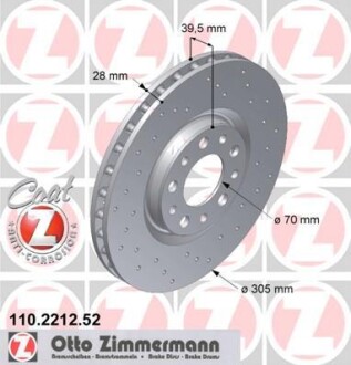 Диск гальмівний ZIMMERMANN 110.2212.52