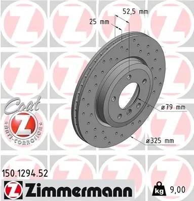 Диск гальмівний SPORT Z ZIMMERMANN 150129452 (фото 1)