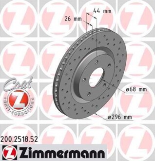 Диск гальмівний ZIMMERMANN 200.2518.52