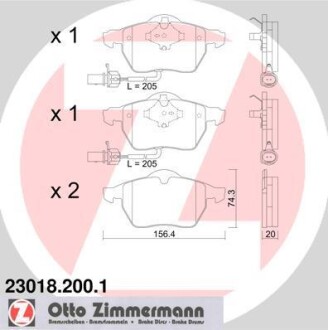 Колодки гальмівні дискові ZIMMERMANN 23018.200.1