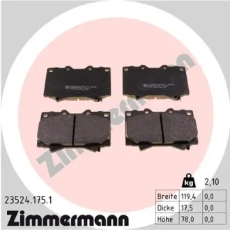 Колодки гальмівні (передні) Toyota Land Cruiser 90-07- (Sumitomo) ZIMMERMANN 23524.175.1