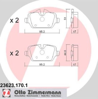 Комплект гальмівних колодок ZIMMERMANN 23623.170.1