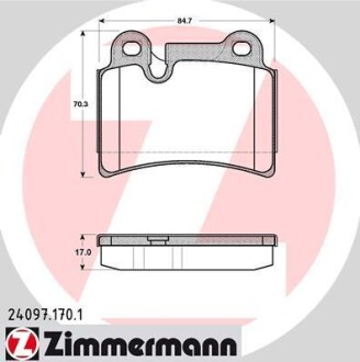 Колодки гальмівні (задні) VW Touareg 02-10 (Brembo) ZIMMERMANN 24097.170.1