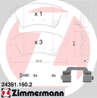 Колодки гальмівні дискові ZIMMERMANN 24391.160.2