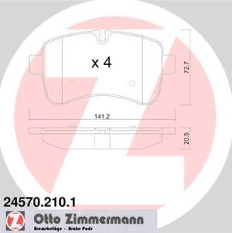 Гальмiвнi колодки дисковi заднi ZIMMERMANN 24570.210.1