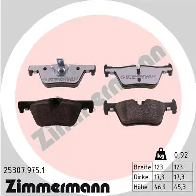 Колодки гальмівні дискові, к-кт ZIMMERMANN 253079751 (фото 1)