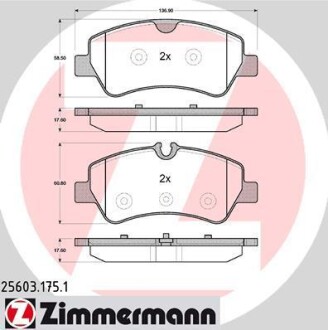 Колодки тормозные ZIMMERMANN 25603.175.1