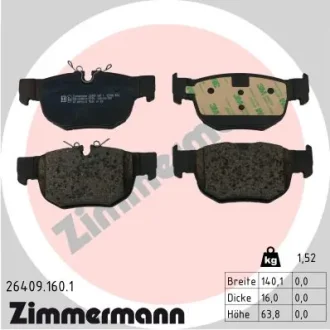 Колодки гальмівні дискові (комплект 4 шт) ZIMMERMANN 264091601