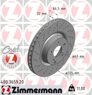Тормозной диск ZIMMERMANN 400.3659.20