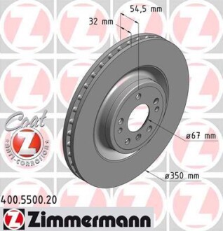 Диск тормозной ZIMMERMANN 400.5500.20