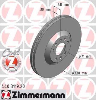 Гальмiвнi диски переднi ZIMMERMANN 440.3119.20