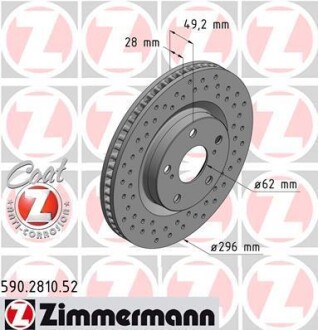 ДИСК ГАЛЬМ. ZIMMERMANN 590.2810.52